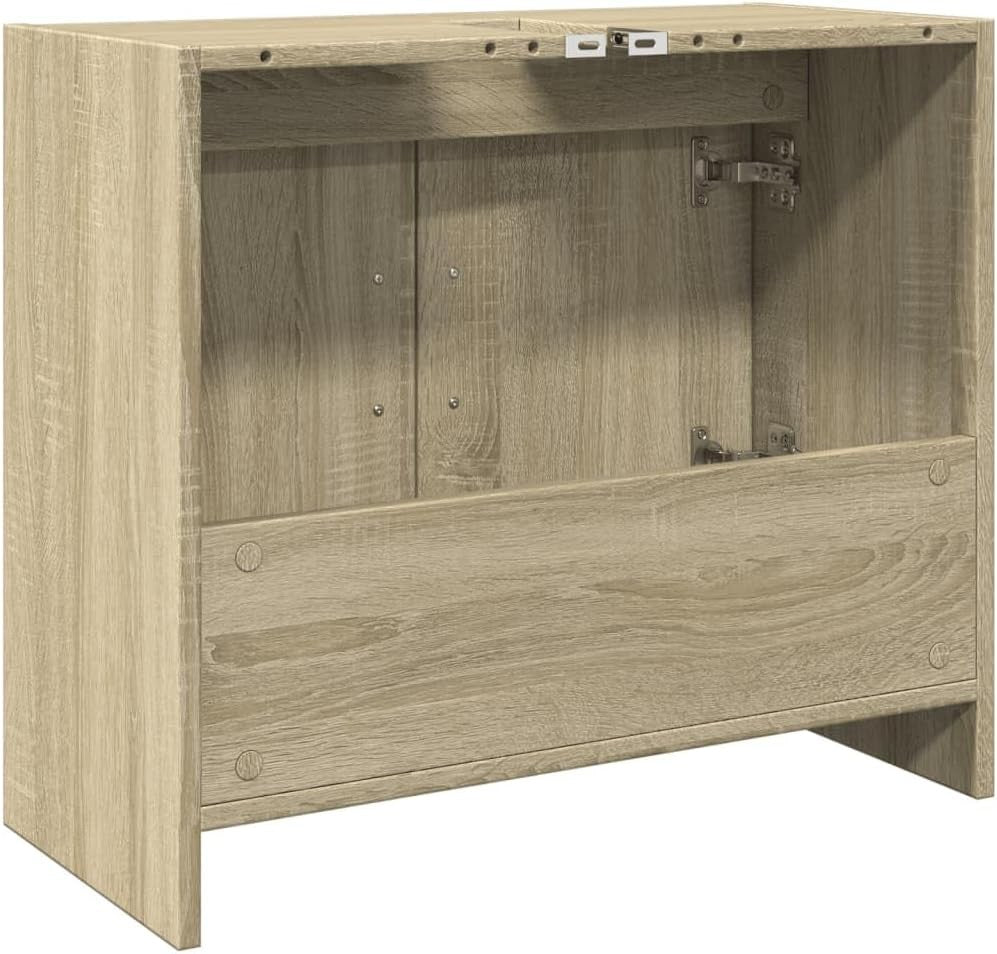 Modern Bathroom Sink Cabinet Sonoma Oak – 2 Door Under Sink Storage Unit 63x55cm