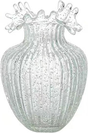 Large Glow Glass Flower Vase Wave Mouth Luminous Home Table Decor