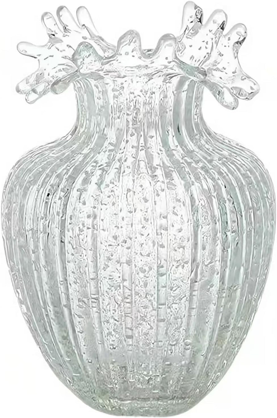 Large Glow Glass Flower Vase Wave Mouth Luminous Home Table Decor