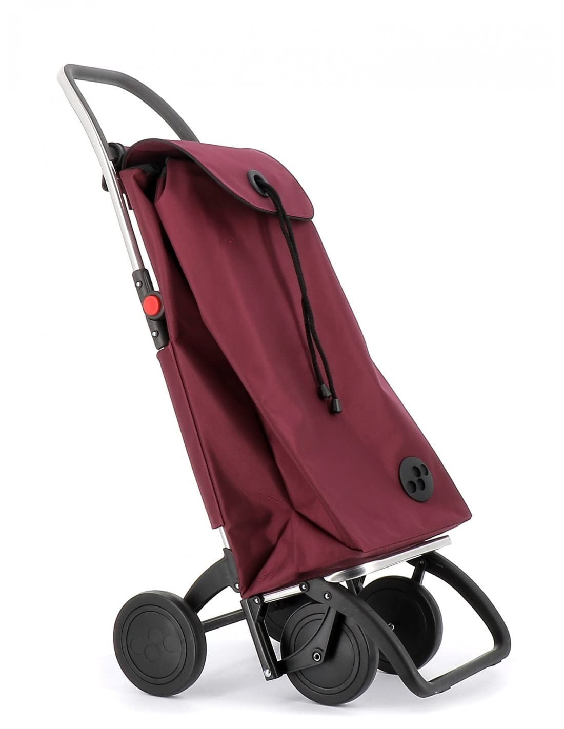 Foldable 4-Wheel Shopping Trolley – Lightweight Aluminium, Bordeaux