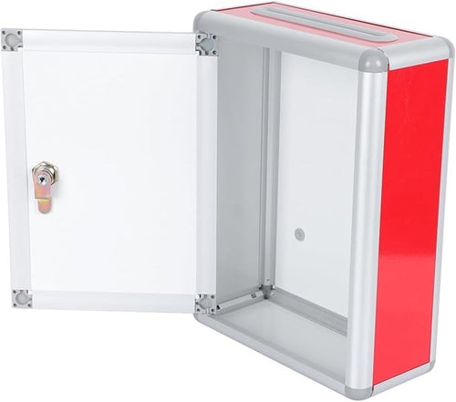 Lockable Wall Mount Mailbox Suggestion Box Aluminium Secure Post Holder 28.5cm