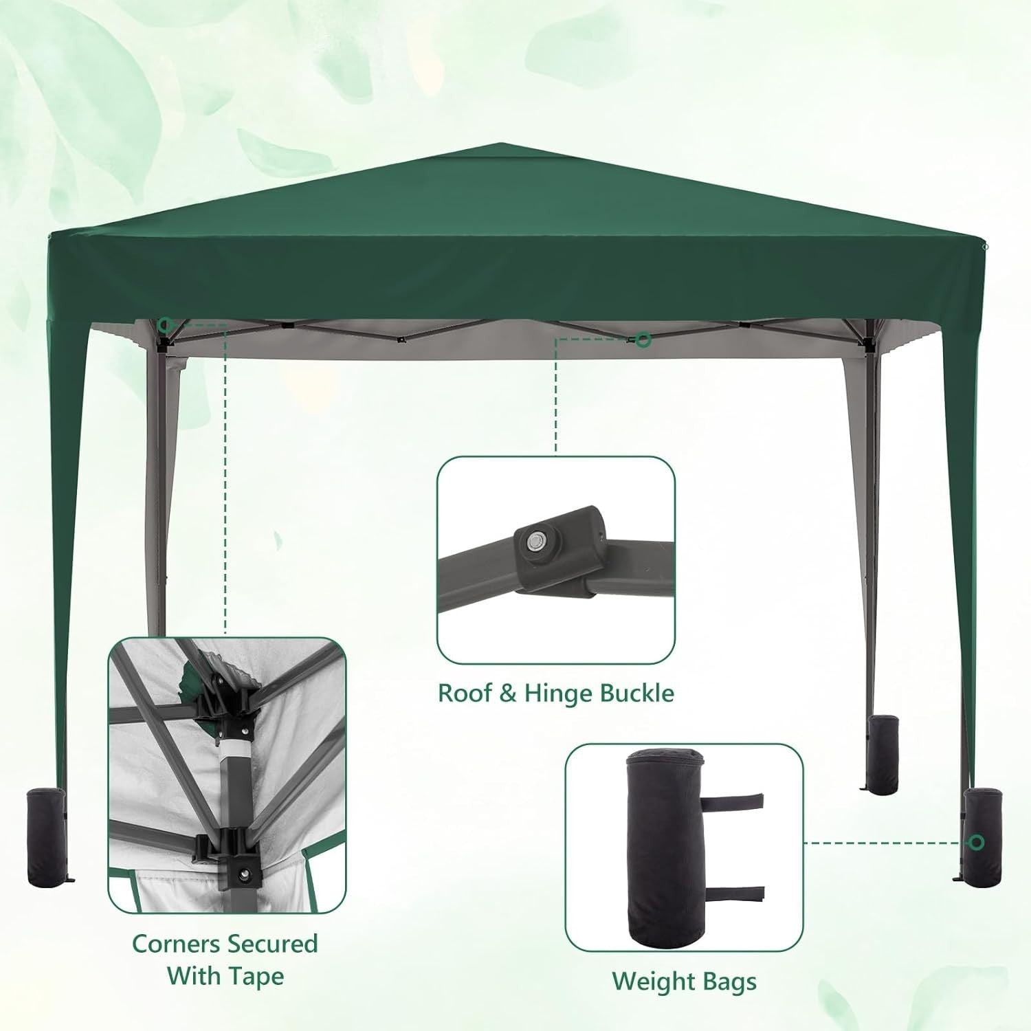 3x3M Pop Up Gazebo With Sides Waterproof Garden Party Tent Steel Frame & Weight
