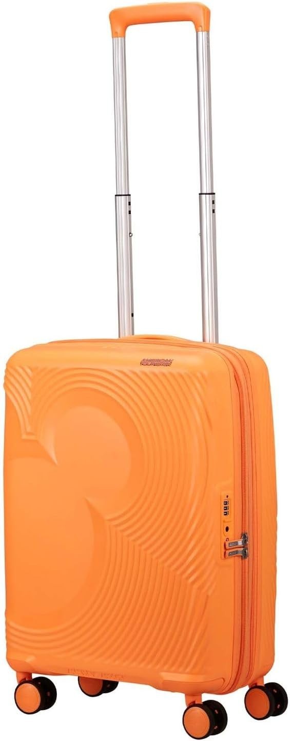 Cabin Hard Shell Suitcase Expandable 55cm TSA Lock Spinner Orange