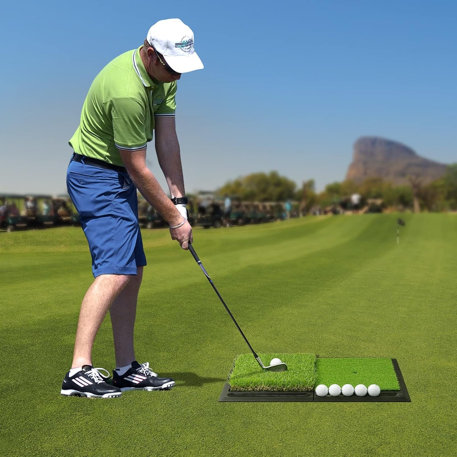 Extra Large Golf Hitting Mat Non Slip Foldable 2in1