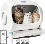 XXXL Self Cleaning Cat Litter Box App Control 106L Odor Free Auto