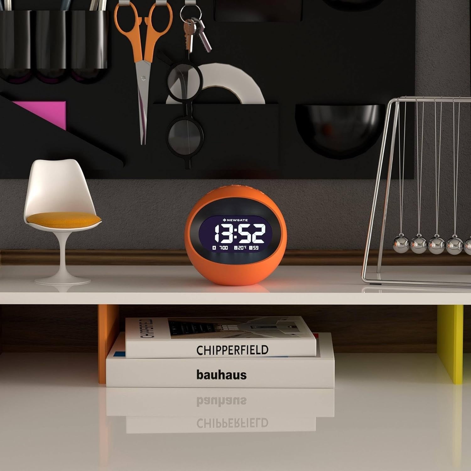 Retro Digital Alarm Clock LED Display Round Bedside Desk Clock