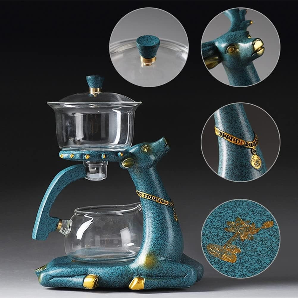 Kungfu Glass Tea Set 1440ml Magnetic Teapot 6 Cups Heat Resistant