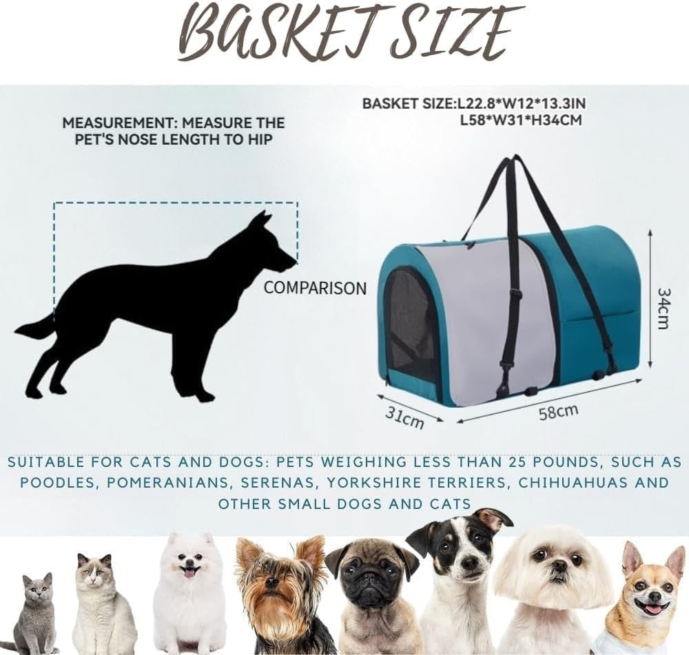 Double Pet Stroller for Dogs Cats Foldable 360° Wheels Waterproof Pram