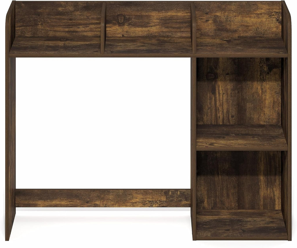 Classic Desk Hutch Shelf 5-Tier Desktop Organizer Monitor Storage Amber Pine