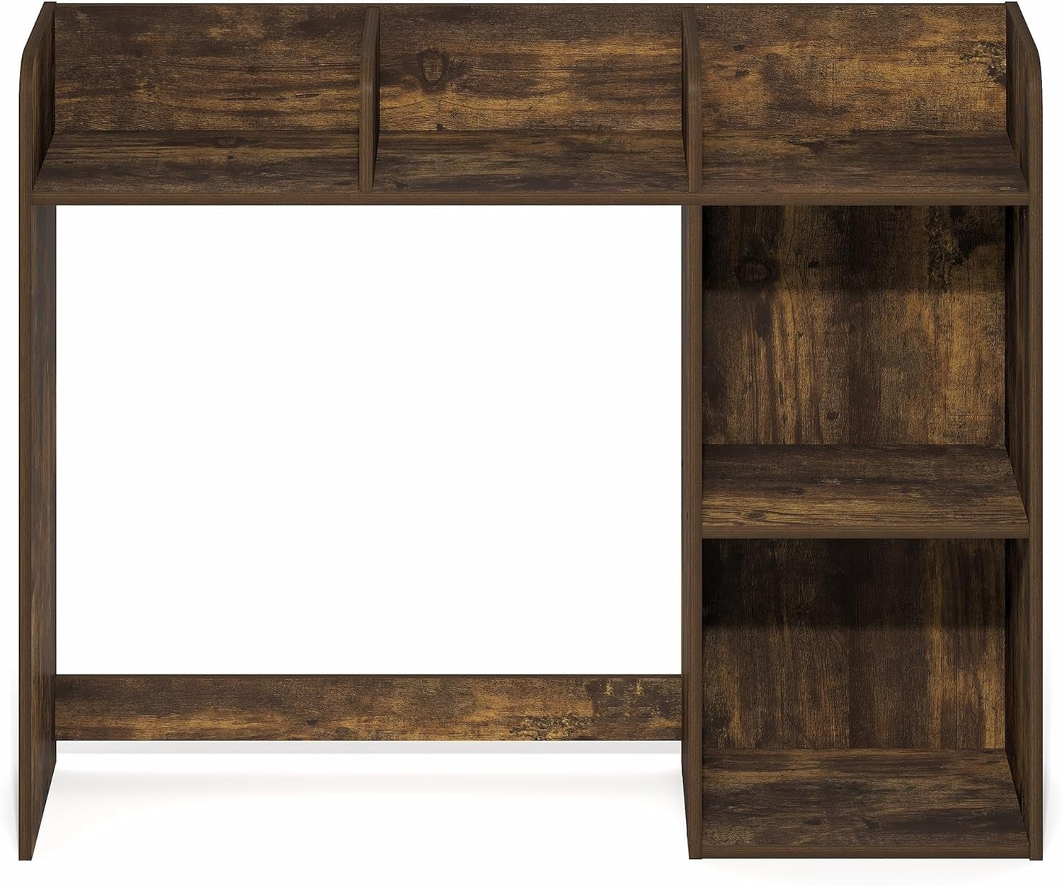 Classic Desk Hutch Shelf 5-Tier Desktop Organizer Monitor Storage Amber Pine