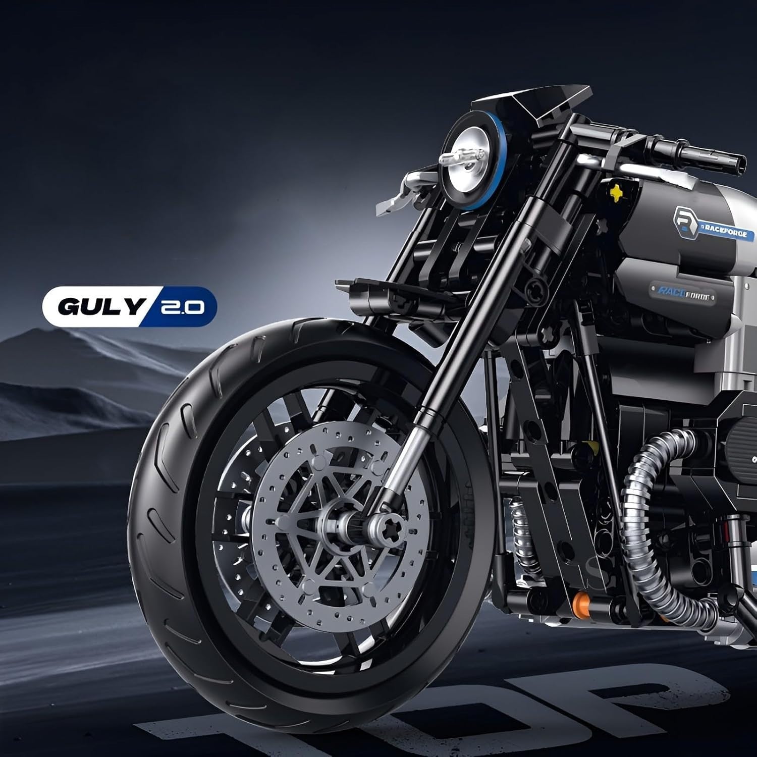 508-Piece Superbike Model Kit with Moving Pistons & Realistic Suspension
