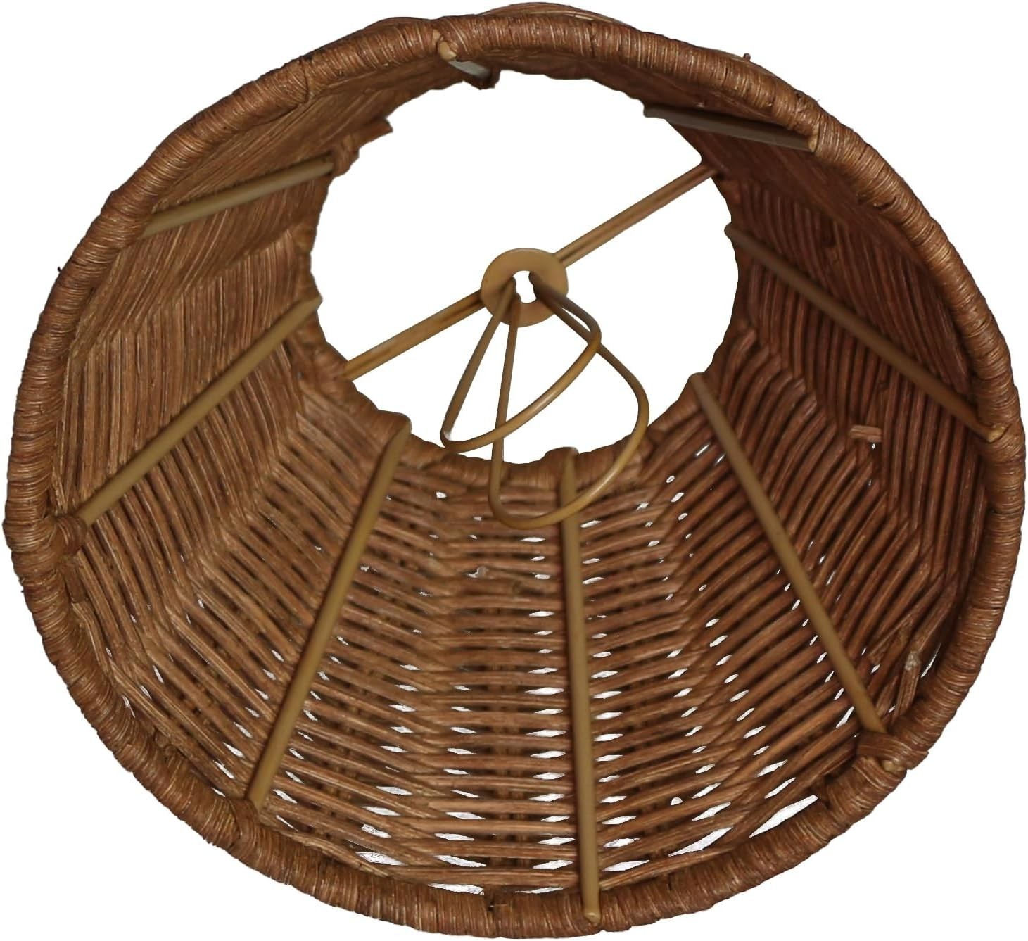Rattan Clip On Lamp Shades Set of 6 Small Wicker Chandelier Wall Shades