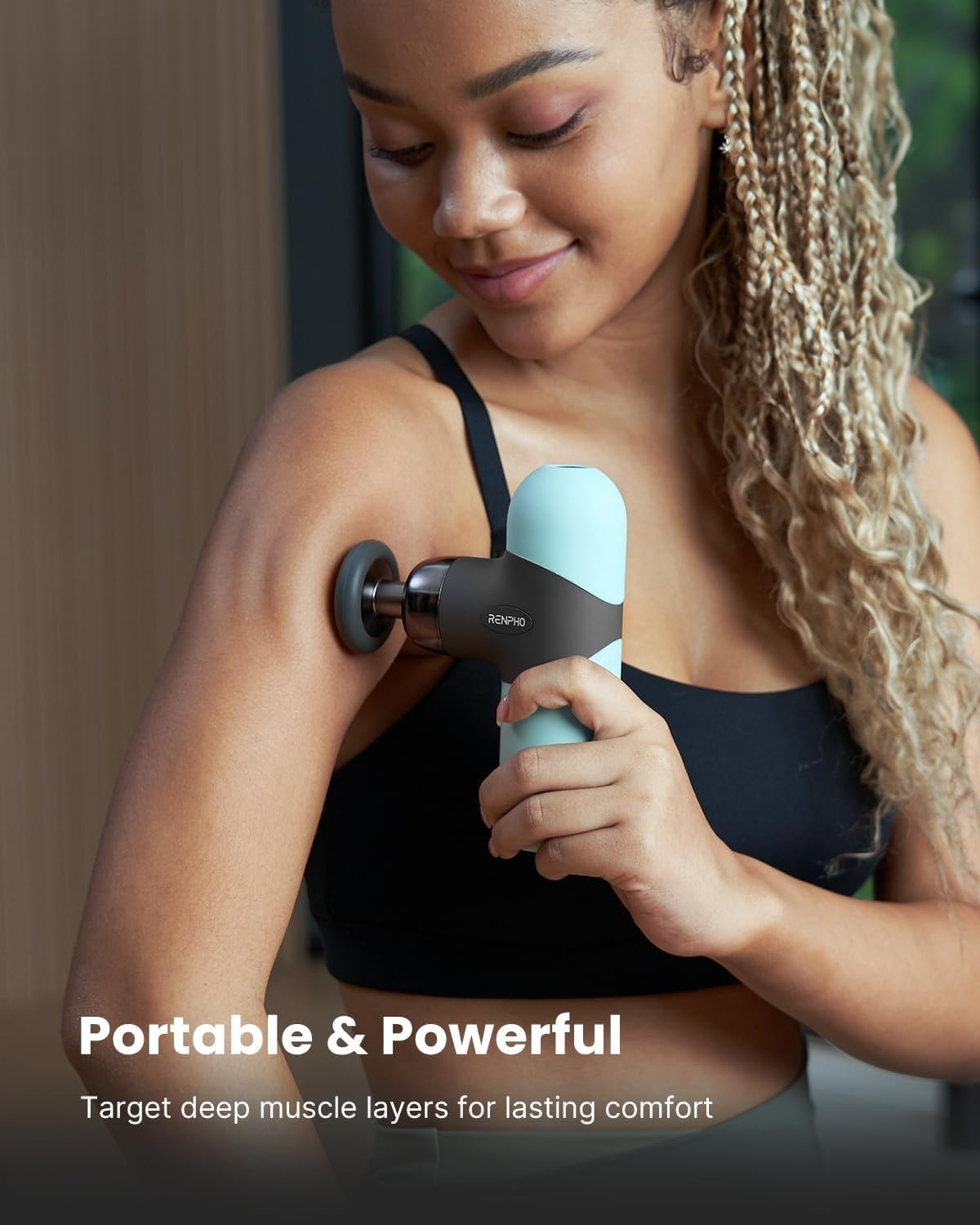 Mini Massage Gun with Heat Deep Tissue Quiet Portable Muscle Pain Relief Mint