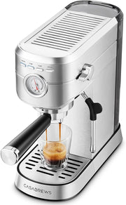 20 Bar Espresso Coffee Machine with Milk Frother, 1L Stainless Steel