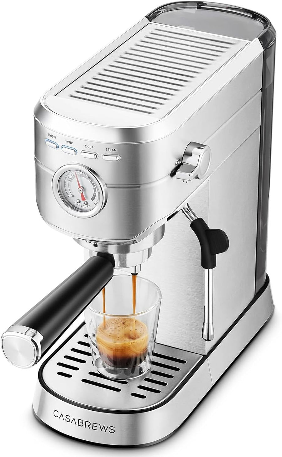20 Bar Espresso Coffee Machine with Milk Frother, 1L Stainless Steel