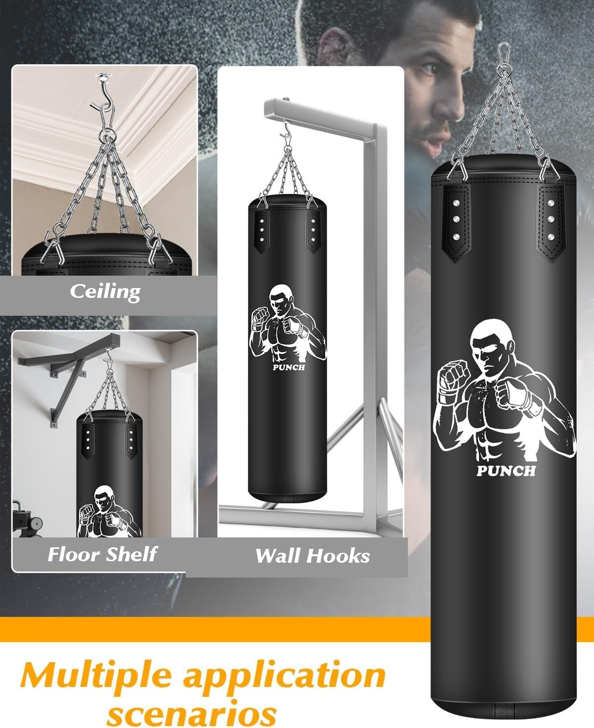Hanging Punching Bag 120cm Unfilled Boxing MMA Training Kit