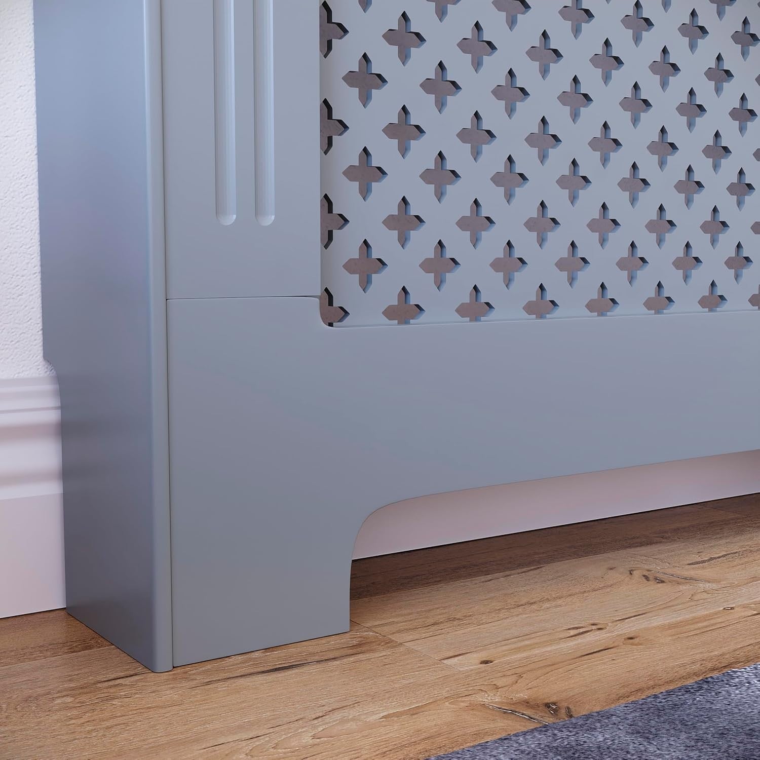 Extra Large Radiator Cover Grey MDF Painted Finish Heat Efficient Modern Design