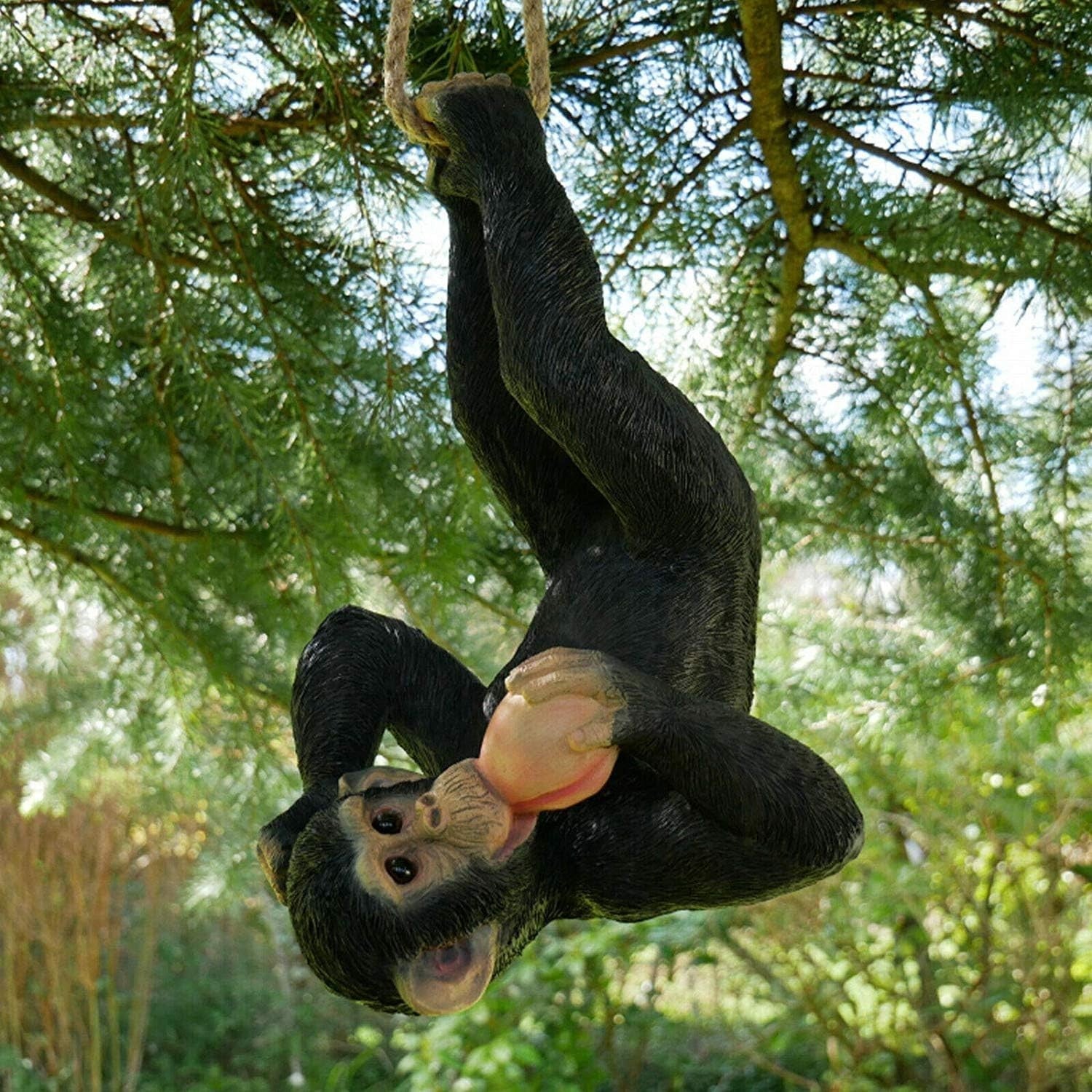 Hanging Climbing Monkey Garden Ornament Resin Tree Sculpture Outdoor Decor 70cm