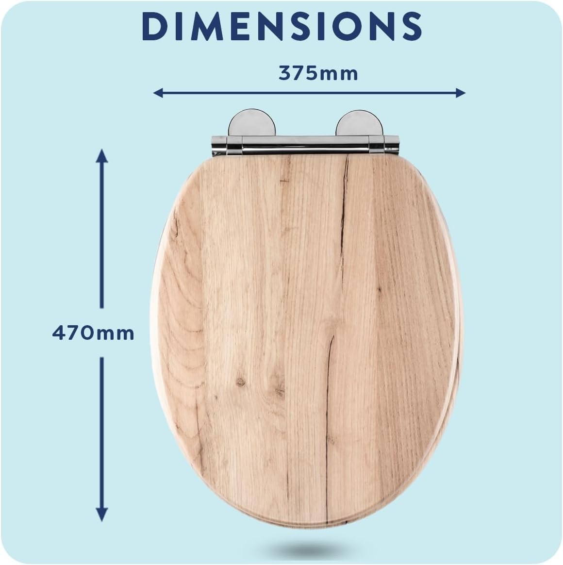 Grey Oak Wooden Toilet Seat Soft Close Quick Release Antibacterial Durable