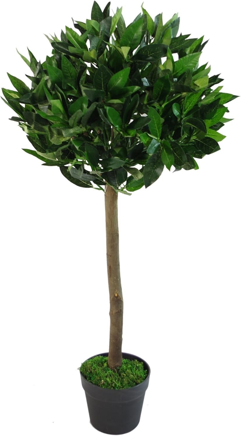 90cm Artificial Bay Laurel Topiary Ball Tree Green Indoor Home Office Decoration