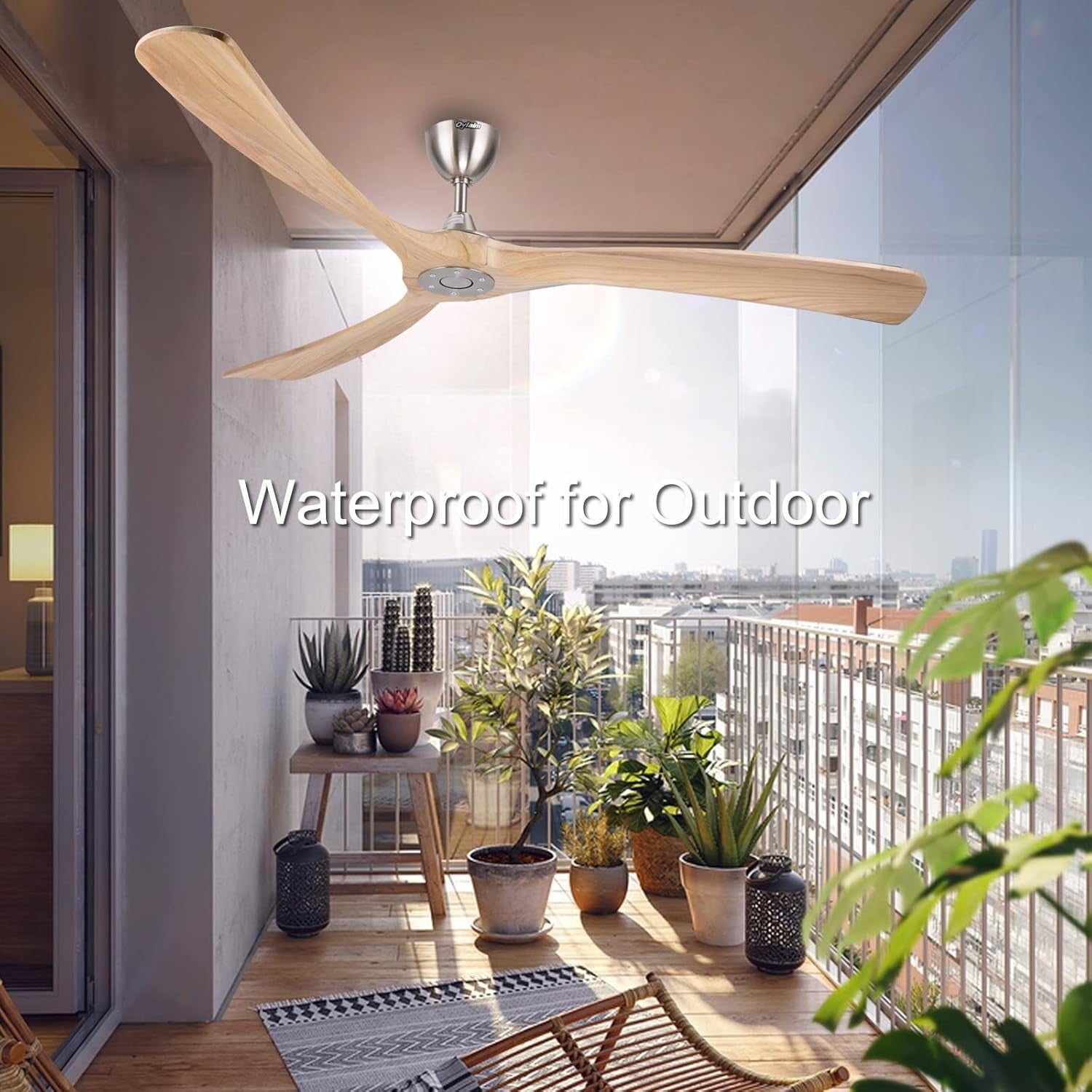 Ovlaim 183CM Smart WiFi Ceiling Fan, 3 Wood Blades, DC Motor, Remote