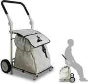 Heavy Duty Foldable Utility Trolley 120L Bag Seat 110lb Load Cart