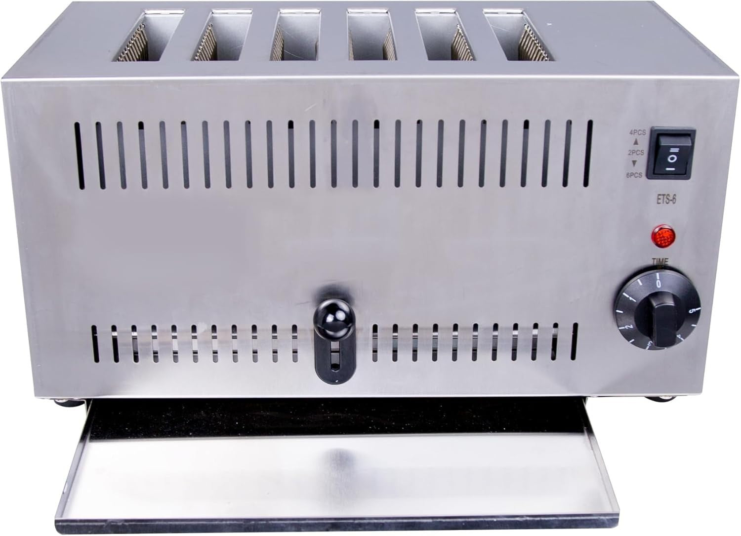 Commercial 6 Slice Pop-Up Toaster Stainless Steel Extra Wide Slots