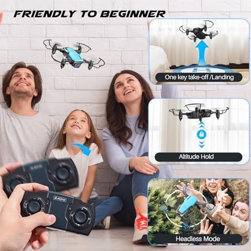720P HD Foldable Mini Drone with Altitude Hold & 3D Flip (2 Batteries)