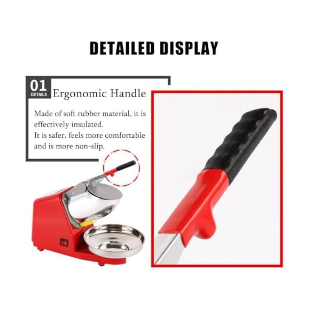 Electric Ice Crusher 380W Snow Cone Slush Shaver Double Blade Machine