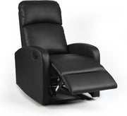 Black Faux Leather Recliner Armchair Lounge Chair with Footrest Support