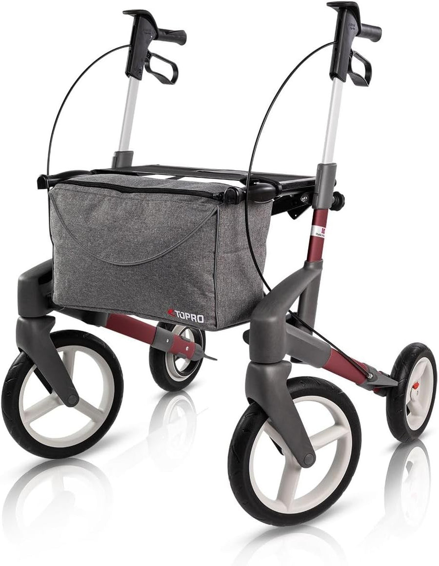 All Terrain Rollator Walker Outdoor Folding Lightweight Mobility 4 Wheels