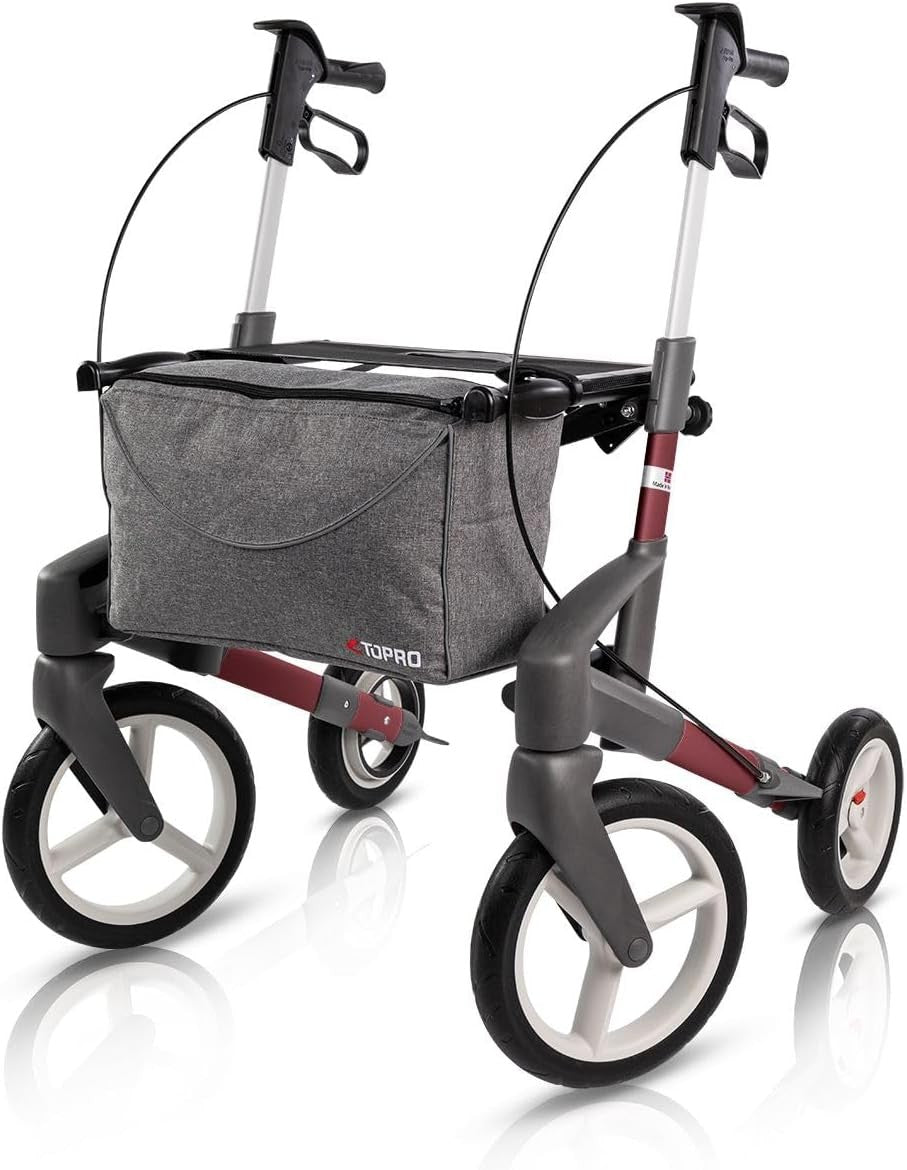 All Terrain Rollator Walker Outdoor Folding Lightweight Mobility 4 Wheels