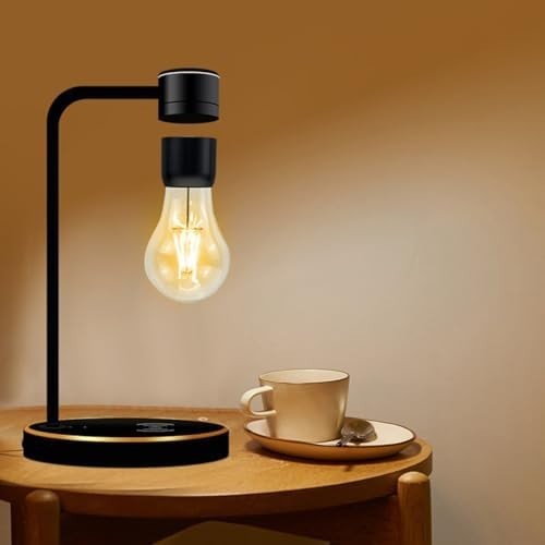 Magnetic Levitating LED Lamp with Wireless Charger, 360° Rotating Desk Light