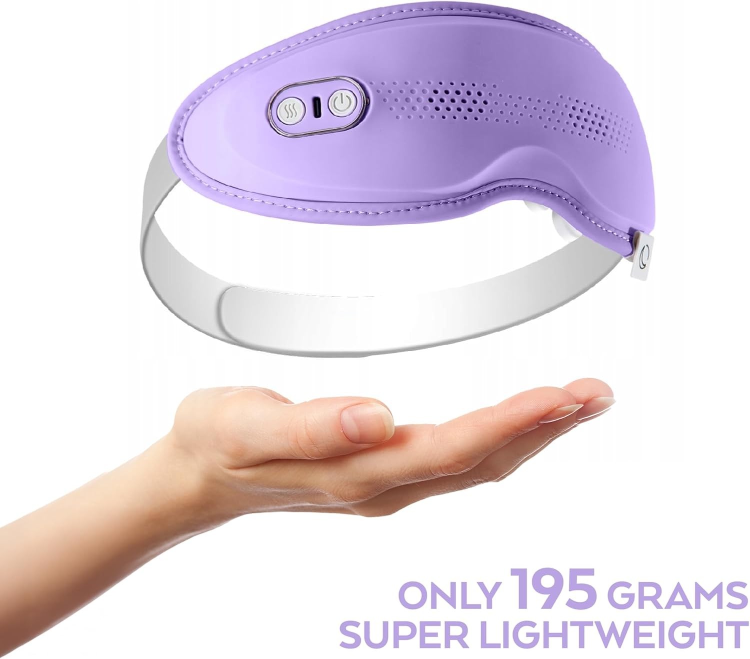 Ergonomic Heated Eye Massager Vibration Wraparound Travel Use