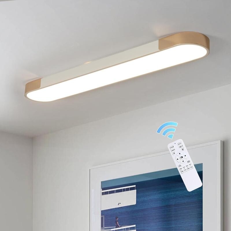 100CM Dimmable LED Ceiling Light Gold Remote Flush Mount Lamp 2880LM
