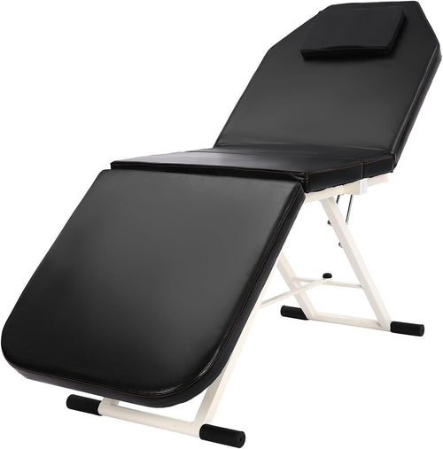 Portable 3-Section Massage Table Adjustable Therapy Bed With Face Cradle