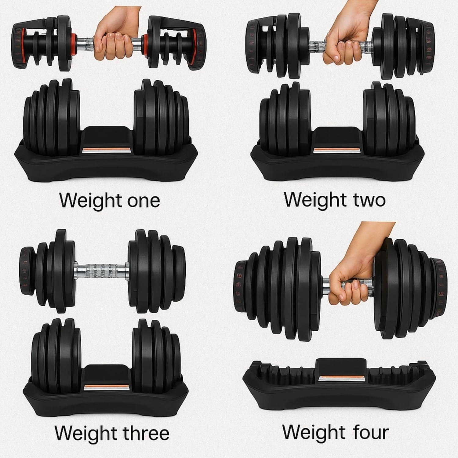 40kg Smart Dial Adjustable Dumbbell 15-in-1 Compact Home Gym Weight
