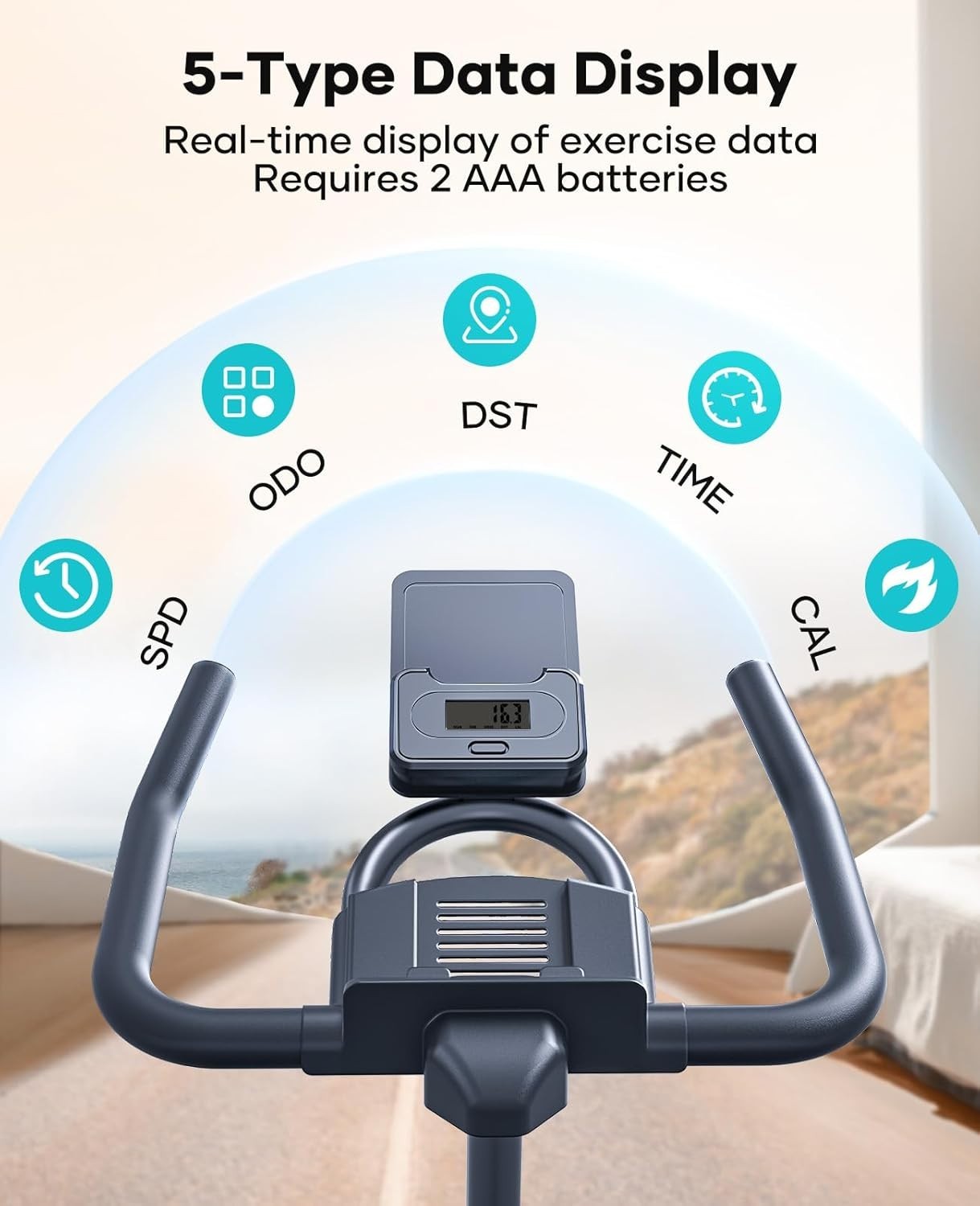 Quiet Magnetic Spin Bike w/ APP, 15kg Flywheel, Shock Absorption & 350lb Cap