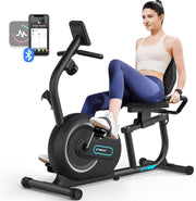 Recumbent Exercise Bike Bluetooth App LCD Heart Rate Quiet Magnetic Home Fitness