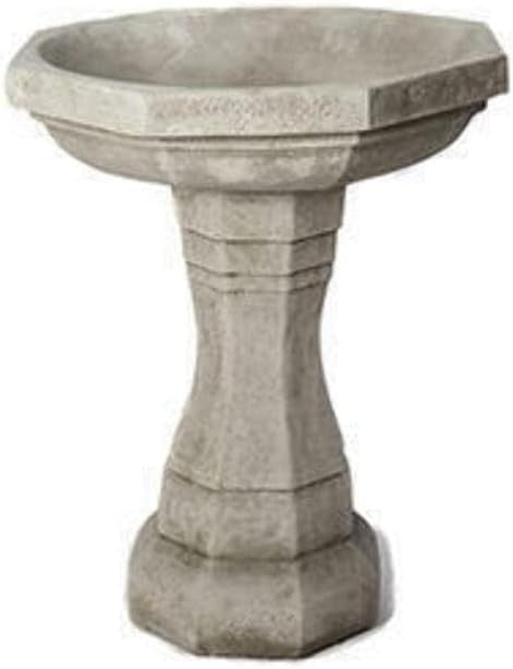 Large Stone Garden Bird Bath 58kg Octagonal Design | Frost Resistant Hand Finish