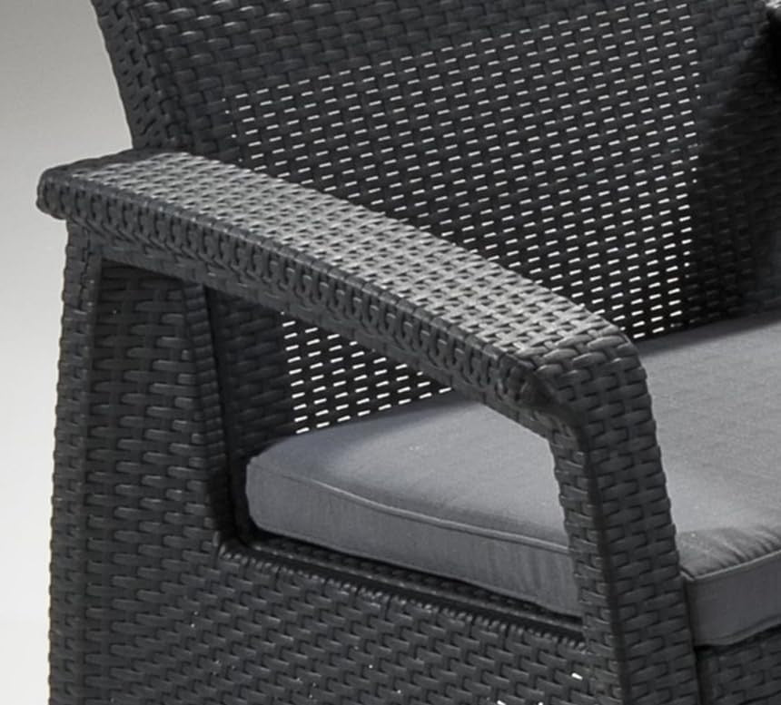 Outdoor 4-Seater Rattan Sofa Set with Cushions & Accent Table - Weatherproof