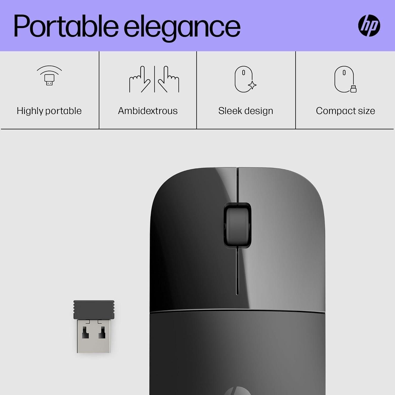 Ultra Slim Wireless Mouse 1200 DPI USB Quiet Click Travel Laptop PC