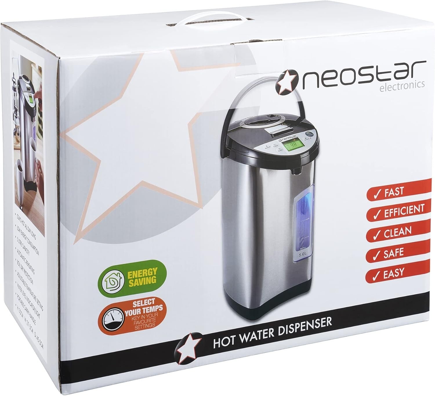 Instant Hot Water Dispenser 5L Electric Rapid Boil Stainless Steel