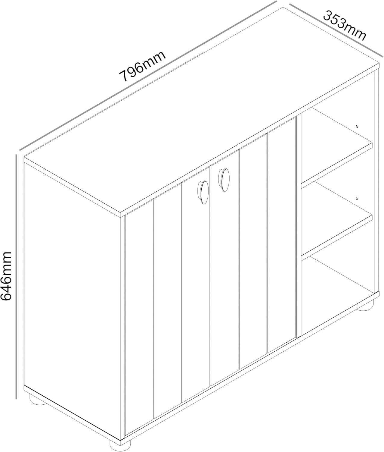 Warm Grey Oak 2-Door Shoe Cabinet 12-Pair Storage 79.6x35.3x64.6cm