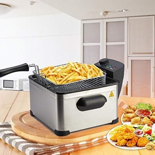2000W 5L Stainless Steel Deep Fat Fryer Chip Pan View Window Cool Zone