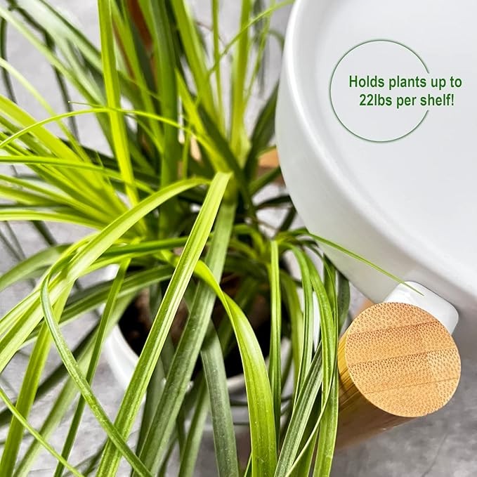 3 Tier Tall Bamboo Plant Stand Indoor Outdoor Flower Display Shelf Rack