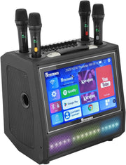 Portable Touch Screen Karaoke Machine 4 Wireless Mics Media