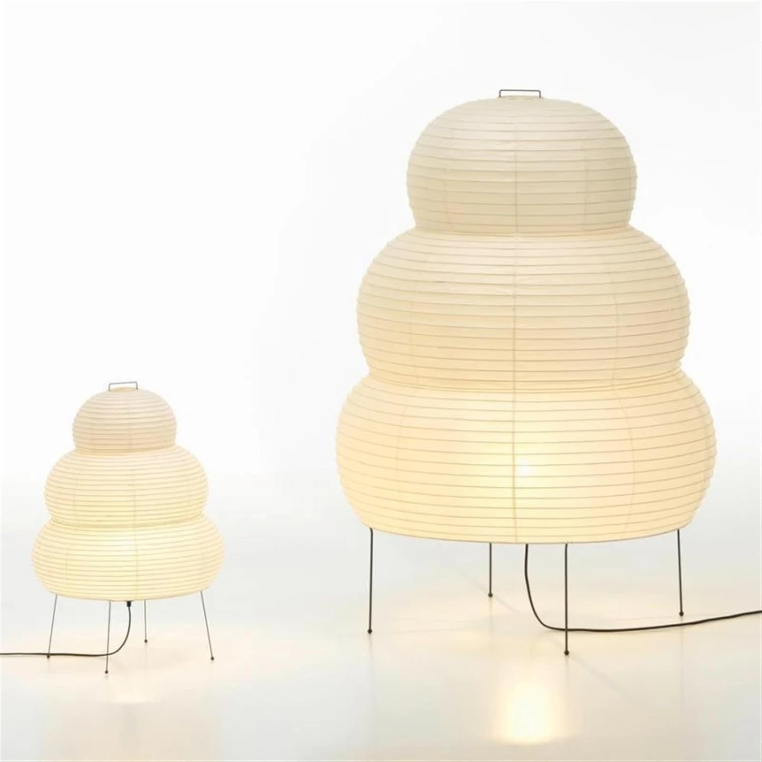 Tripod Floor Lamp Rice Paper Shade Minimalist Bedside Living Room Light