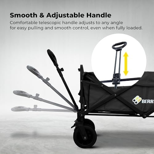 Heavy-Duty Foldable Utility Wagon Cart | 150KG All-Terrain Trolley Black