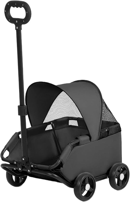 Small Dog Pet Stroller Foldable 4 Wheel Puppy Pram Travel Carrier Black